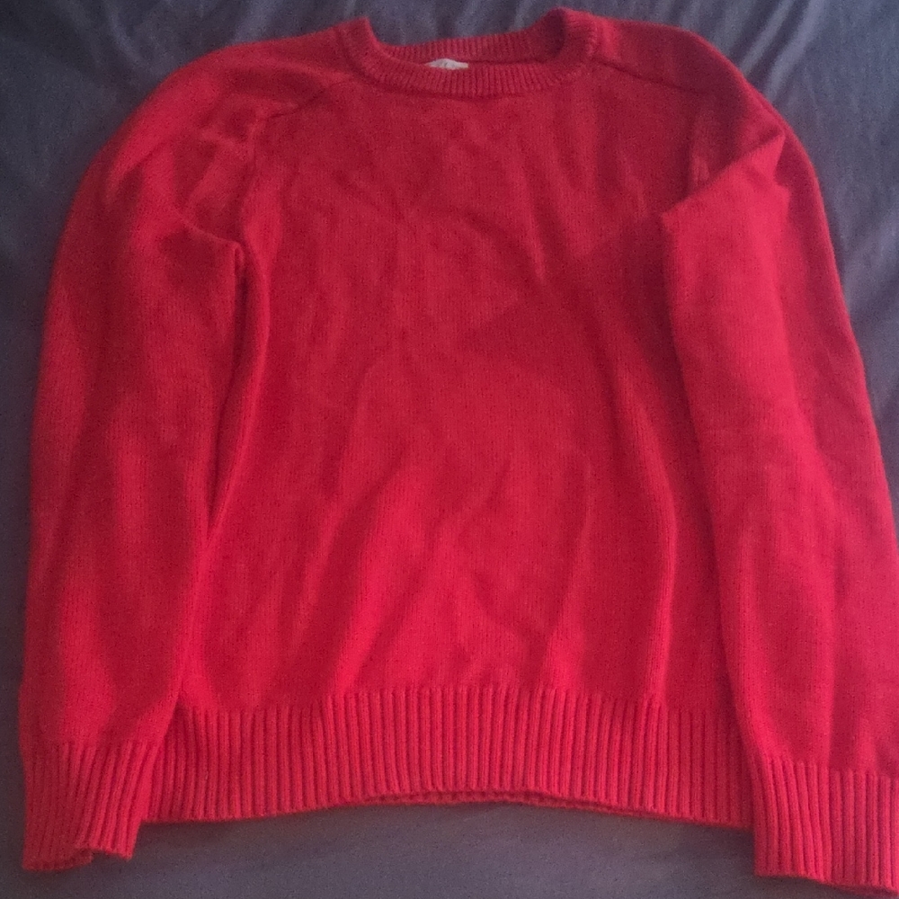 J. Crew Vibrant Red Crew Neck Sweater
